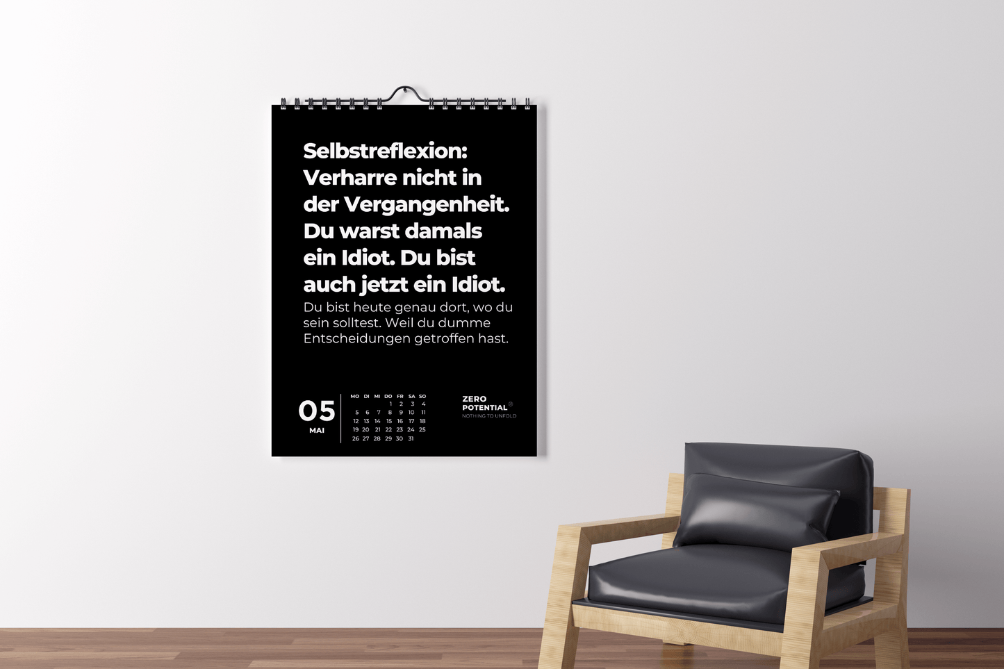 Demotivierender Wandkalender 2025 mit 12 unmotivierenden Sprüchen